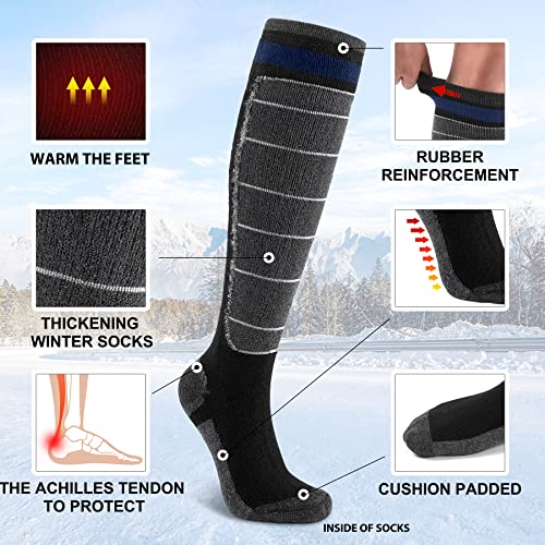 Actinput 2/3 Pack Winter Ski Socks Men Women, Snowboarding Socks For Skiing, Warm Thermal Knee High Socks For Cold Weather #TOP1