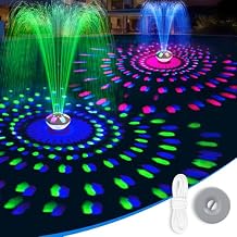 ChlorStar Upgraded Pool Fountain,9000mah Rechargeable Floating Pool Fountain with Light Show,Above Ground Pools Water Fountains Pump with Anchor,Swimming Inground Pools Fountains for Pond-1PC White