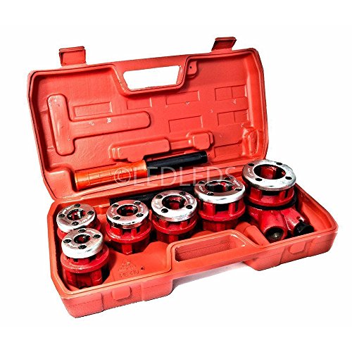 Filiera per tubi idraulici filettatrice grandi 8 PZ con prolunga in valigetta