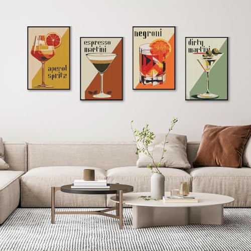 Image of Eiazuiks 4 Packs Stamping Cross Stitch Kit, Cocktail Counting Cross Stitch Kit for Adult Beginners, Full Line DIY Stitching Kit for Home Decor Cross Stitch Patterns 12x16 inches