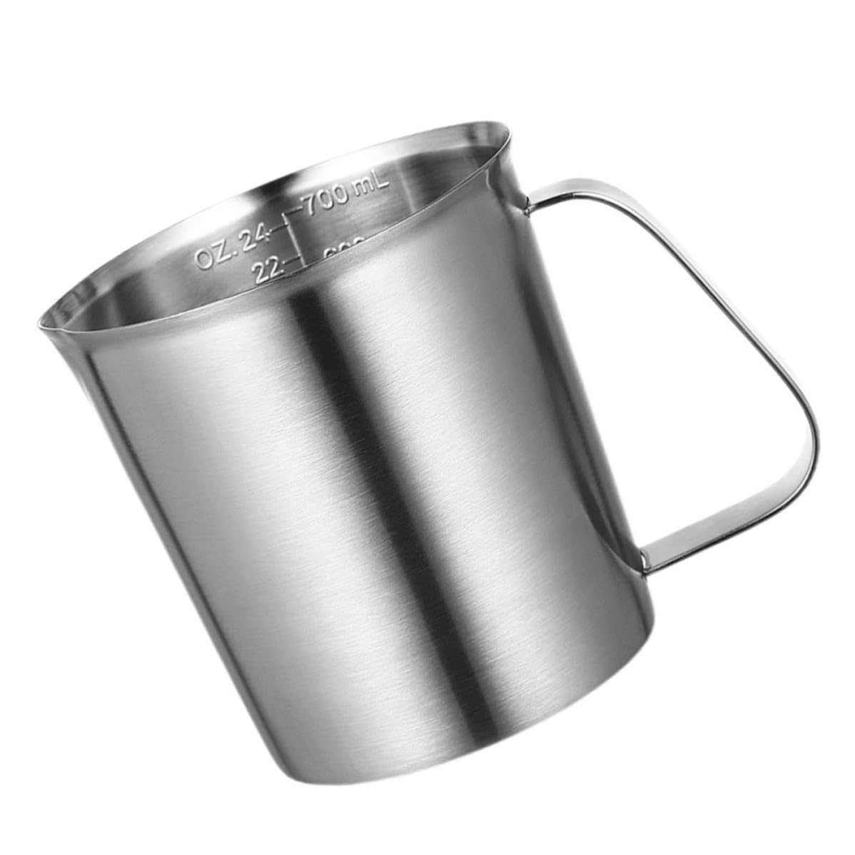 Taza medidora de acero inoxidable de 700ml con escala precisa para café y repostería