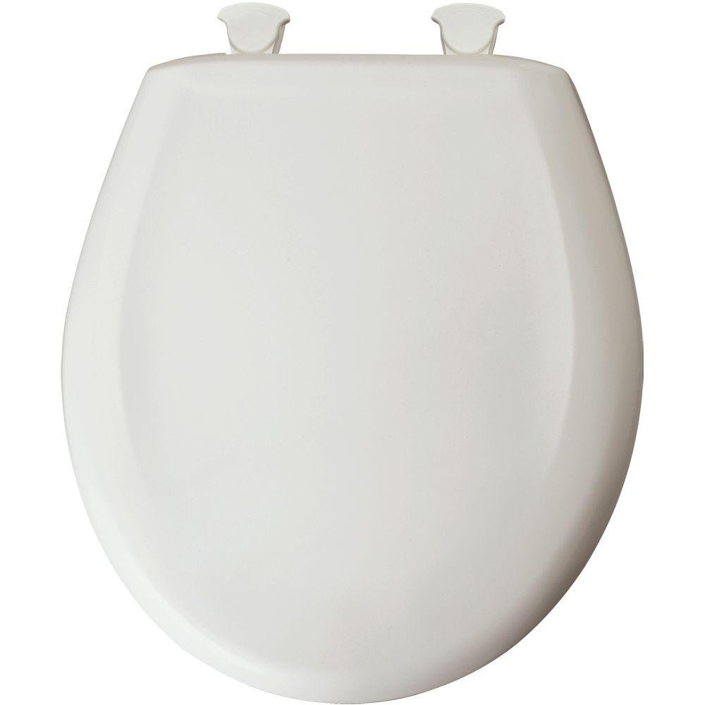 Bemis 200SLOWT 160 Lift-Off Plastic Round Slow-Close Toilet Seat, Euro White