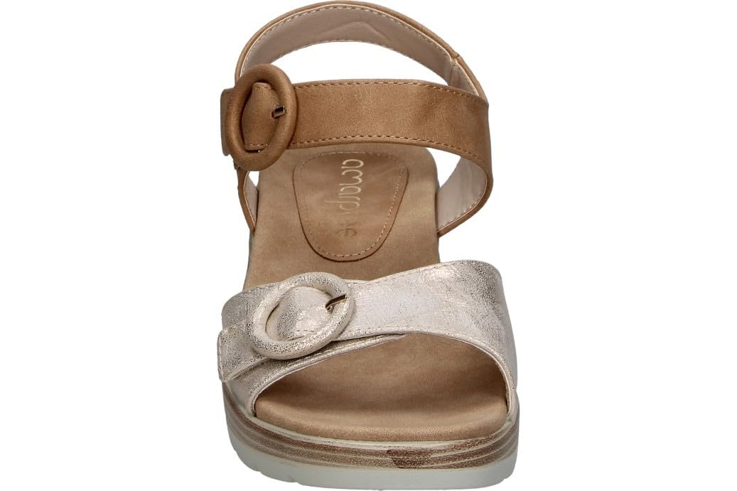 amarpies | Sandalias con Cuña Mujer – Sandalia de Verano con Doble Hebilla – Máximo Ajuste – Cuña Media y con Plataforma – Cómodas y Versátiles – Modelo ABZ30142