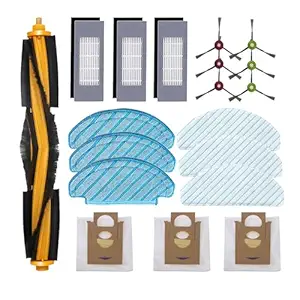 Replacement Spare Parts for Ecovacs DEEBO N10 N10 Plus N8 T8 Series Robot Vacuum 1 Main Brush 3 Pair Side Brush 3 Filter 6 Mop Pad 3 Dust Bag Accessories (19 Pack)