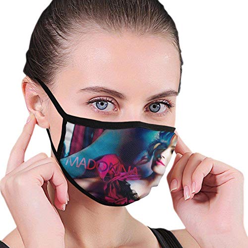 Madonna - Pañuelo unisex para la cara Ma-sks antirayos UV, multifuncional, bandana para la cara, reutilizable, lavable, transpirable, color negro