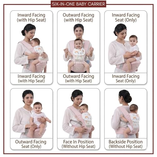Image of Baby Carrier with Hip Seat for 0 to 3 Year New Born Baby, Kangaroo Adjustable Baby Carrying Bag for Newborn to Toddler, 20 Kg (LPC57)