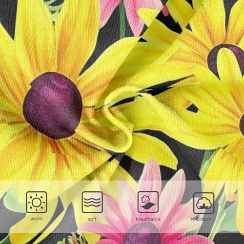 Yellow Pink Rudbeckia Flowers Black Toddler Underwear Custom 2t Cotton Panties Little Girl Cartoon Kids Briefs Undies3