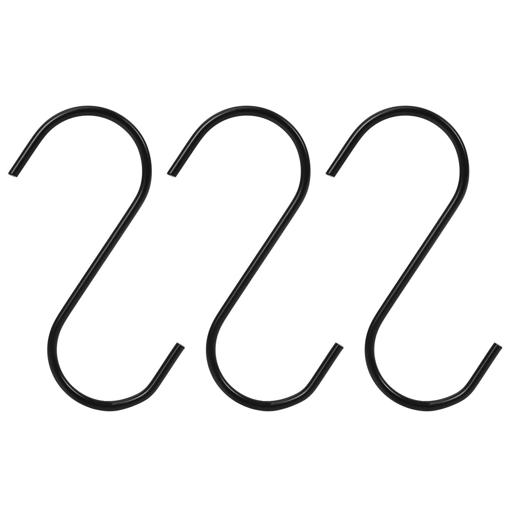 Bloepum 30Pcs Black S Hooks,Heavy Duty Metal Hooks Can Withstand Up to 65 Pounds for Kitchen,Office,Garden or Outdoor Activities