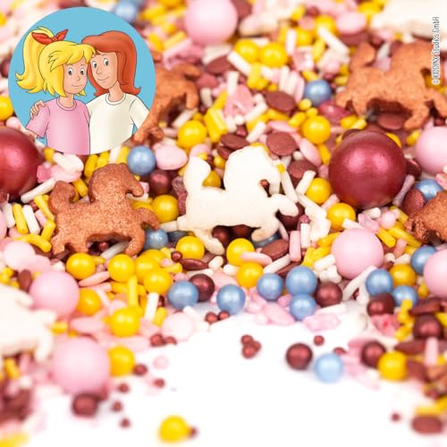 Super Streusel BibiUndTina Pferde Streusel essbar Tortendeko & Kuchendeko Kindergeburtstag Geburtstagsdeko Mädchen Muffins & Cupcakes (90g)