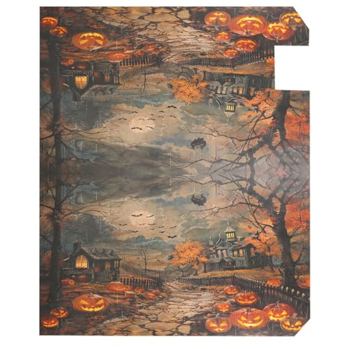 Image of Wamika Happy Halloween Magnetic Mailbox Covers Spooky Pumpkin Lantern Mailbox Cover Standard Size Full Magnet Garden Yard Porch Mail Boxes Cover Holiday Decorations 21 inch L x 18 inch W