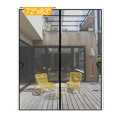 Magnetic Screen Door 72 x 83 inch, DIXLAMN Magnet Screen Door Mosquito Door Net with Heavy Duty Fits Door Size up to 70"x81" Max for Entry Door /Exterior Door /Interior Door /Kitchen Door/Patio Door