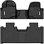 OEDRO Floor Mats Compatible with 2015-2023 Ford F-150 SuperCab/ Extended Cab w/ 1st Row Bench Seat - 2nd Row Set (Over-Hump Front & 2nd Seat), Black TPE All-Weather Guard - Custom Fit