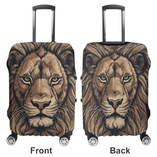 Travel Luggage Cover Elastic Washable Suitcase Cover Fashion Scratch-Resistant Baggage Covers Cartoon Lion Suitcase Protector Fit 18-32 Inch Luggage3