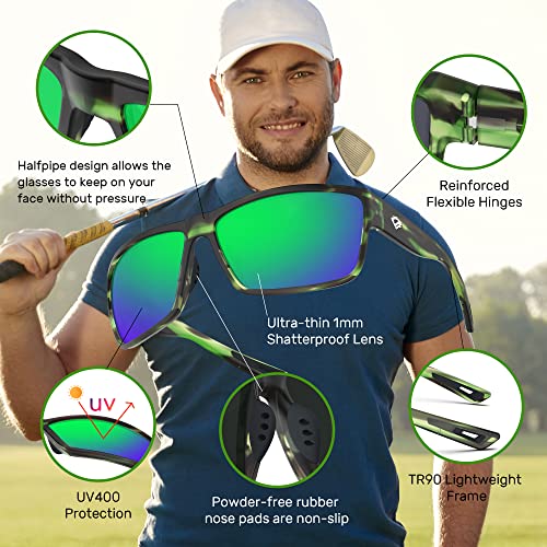 Image of TOREGE Polarized Sports Sunglasses for Men and Women Cycling Running Golf Fishing Sunglasses TR26