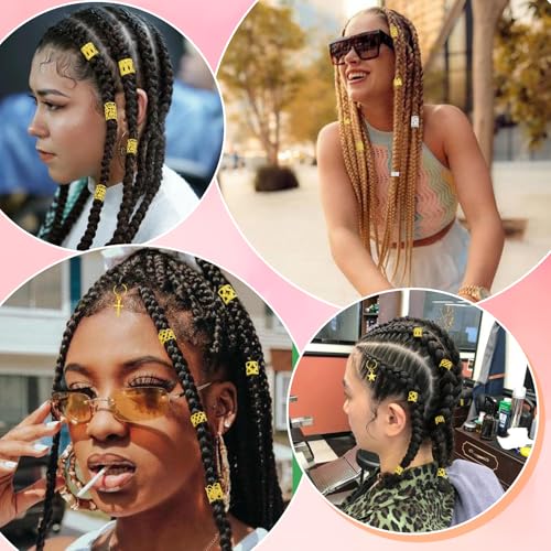 Ornaland 270 piezas adornos para trenzas de cabello dorados en formas mixtas miniatura 6