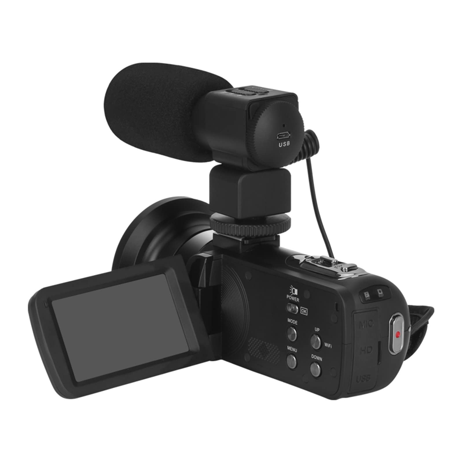 Videocamera Videocamere Web digitali Professionali HD for videocamera 4K for la Fotografia Videoregistratore con Messa a Fuoco Automatica con Zoom 18X Vlog(32G SD Card,Outfit 1)