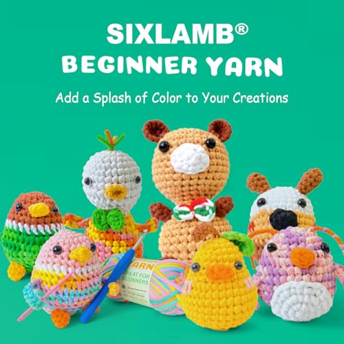 Image of 3 * 50g /1.76oz Yarn for Crocheting and Knitting, 3 * 60yds Beginner Yarn with Easy-to-See Stitches; Worsted-Weight Medium #4;Amigurumi-Friendly Crochet Kit(Blue Sky)