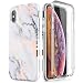 Produktbild SURITCH Kompatibel mit iPhone X Hülle iPhone XS Case 360 Grad Hüllen mit Integriertem Displayschutz Silikon Komplettschutz Handyhülle Schutzhülle iPhone X/XS Hülle Marmorgold