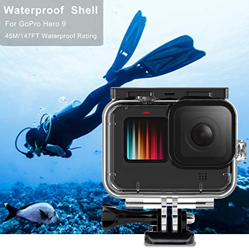 45M waterdichte hoes voor GoPro Hero 9 onderwater waterdichte beschermende behuizing Case voor GoPro 9 actiecamera met… - Afbeelding 6