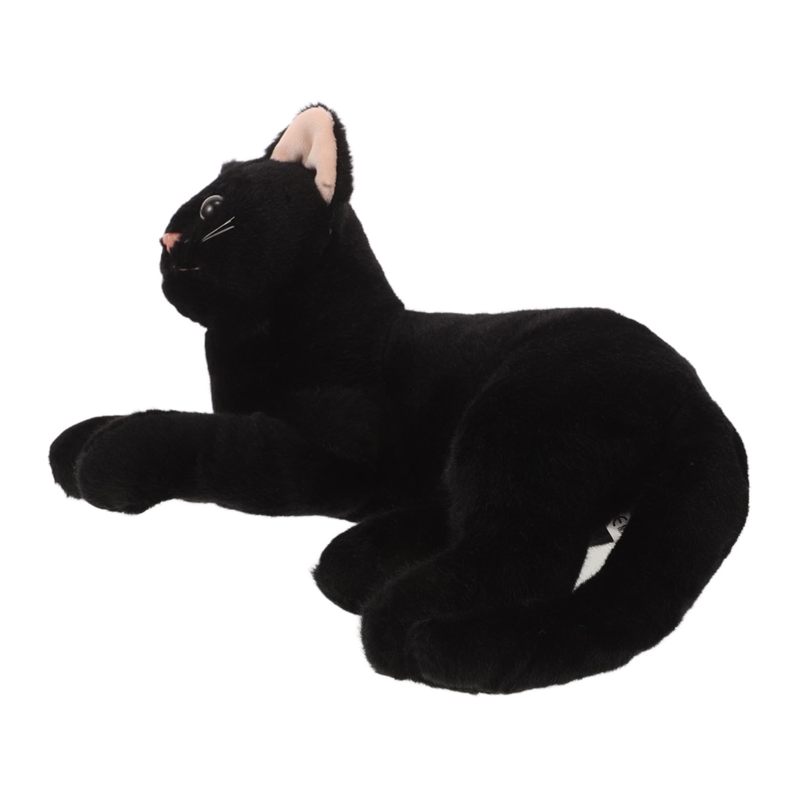 ERINGOGO Peluche Gato Negro Realista Almohada Suave Muñeco de Felpa Cariñosa para Decoración Hogareña