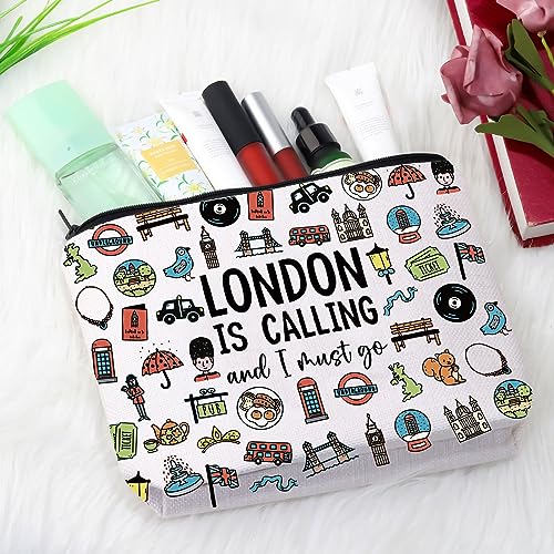 London Mädchen Wochenendgeschenk England UK Reise Souvenir Geschenk Zubehör Tasche Kulturbeutel, Must Go Bag EU, Kosmetiktasche Mit Aufdruck