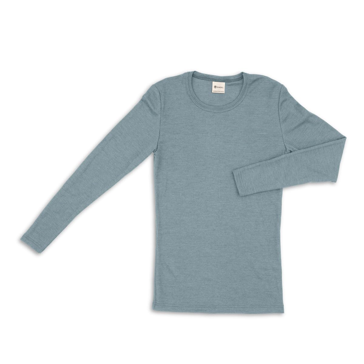 Engel Men's Mountain Blue Natur, Long-Sleeved Shirt, Wool & Silk, 44 Uk/46 Uk