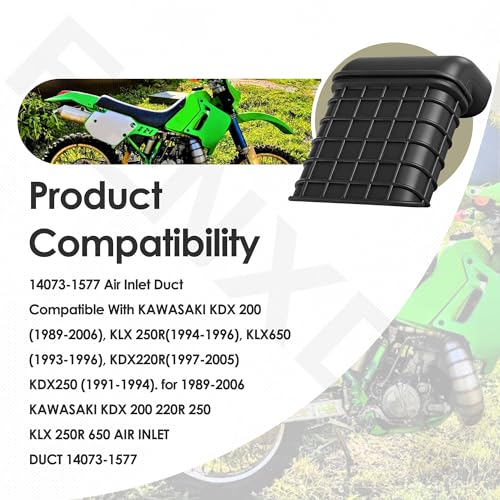 Image of 14073-1577 Air Inlet Duct Compatible with Kaw-asaki KLX 300 KDX200 KDX220R KLX250R KLX650 1989-2006 High Performance Air Intake Snorkel Replacement Parts