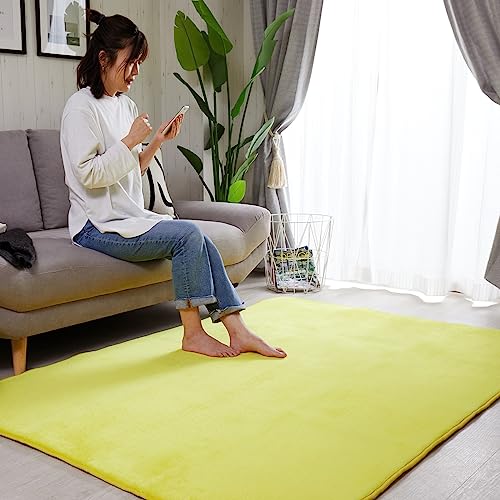 グラムスタイル カーペット ラグ ラグマット 洗える 低反発 撥水 1.5畳 130x190cm スーパームートプラス サンシャイン イエロー [2]