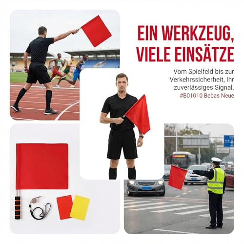 Toyvian Schiedsrichterflagge Rot Und Gelb 17.72X14.17 Zoll Leichtathletik Signalflaggen Mit Ergonomischem Griff Für Rennen Und Verkehrssicherheit
