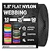 Strapworks Colored Flat Nylon Webbing - Strap for Arts and Crafts, Dog Leashes, Outdoor Activities – 1.5 Inches x 20 Yards, Black