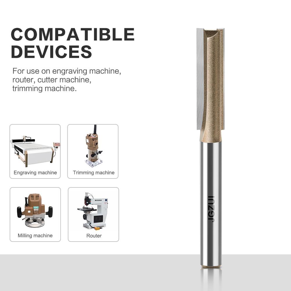 Router Bit Set, 1/4" Shank Straight Flush Trim Bits, 0.28inch Cutting Diameter for Woodworking