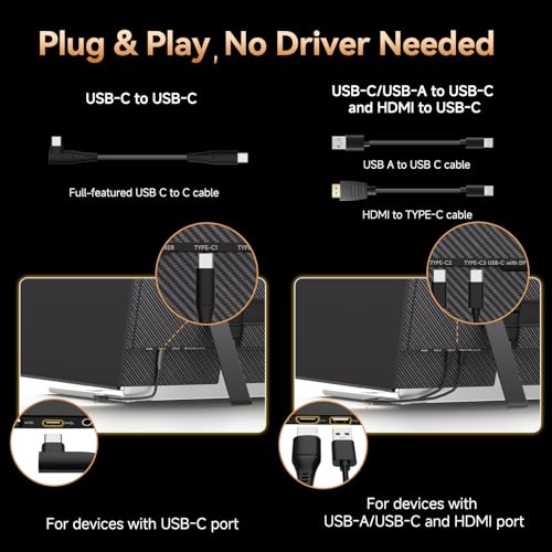 Image of 15.3 inch Laptop Screen Extender, FHD IPS 100% sRGB Portable Travel Monitor for Laptop (15 inch-17.3 inch Screen), 16:10 Plug & Play External Screen, Second Extra Attachment Display for Windows Mac