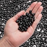 Keedolla 3Lb Aquarium Fish Tank Gravel Rocks Glass Pebbles Gemstones, Glass Stones Vase Filler for Fountain Succulent Plant Decorative Rock Pebble Stone - Black