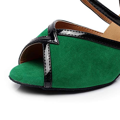 SWDZM Women's Open Toe Ballroom Dance Shoes Latin Salsa Chacha Performance Dancing Shoes2