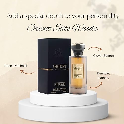 Miniatura 7 de INTENSE ELITE Orient Elite Woods - Eau de Parfum para hombre, 3.4 onzas, perfume de lujo Oud con caja de regalo magnética, con notas de clavo,