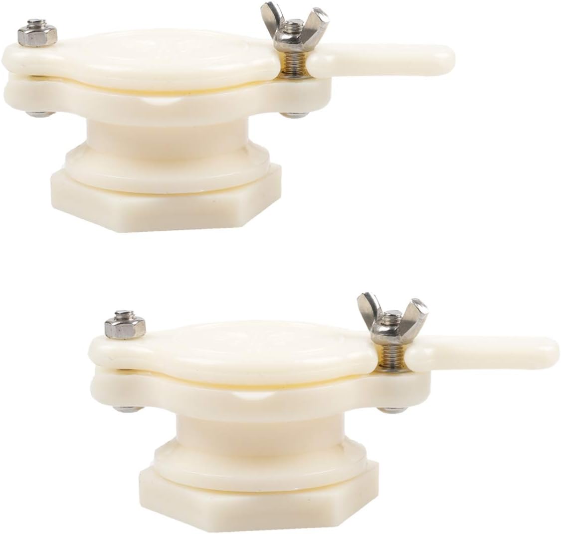 PGCOKO 2 Pack Honey Gate Valve Food Grade Plastic Honey Extractor Honey Tap Tool Threaded Barrel Beekeeping Equipment Tool