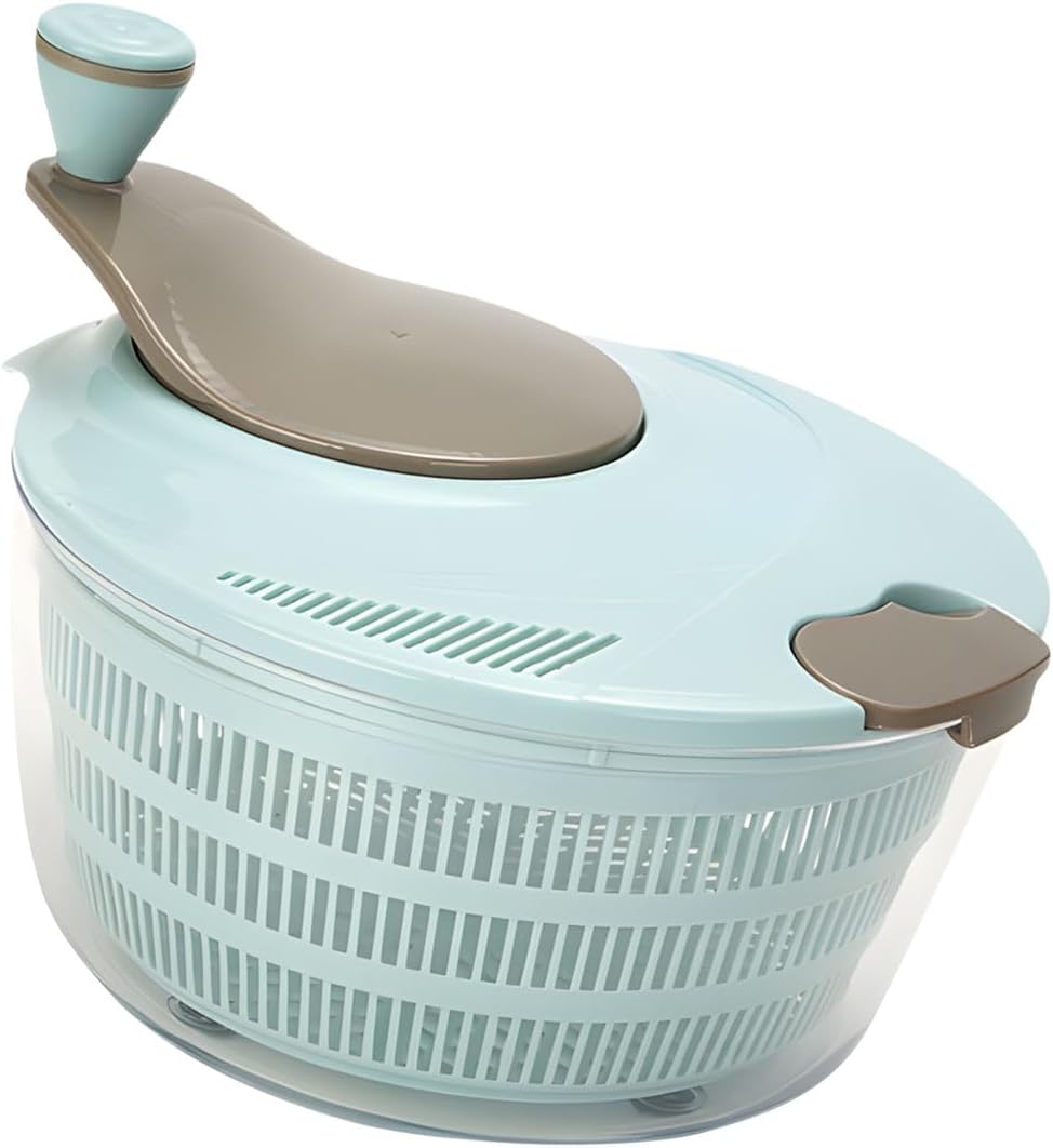 25cm Large Capacity Hand Crank Salad Spinner Fruit and Vegetable Wash Drainer for Fruits Vegetablesa and Food Washing Beginner