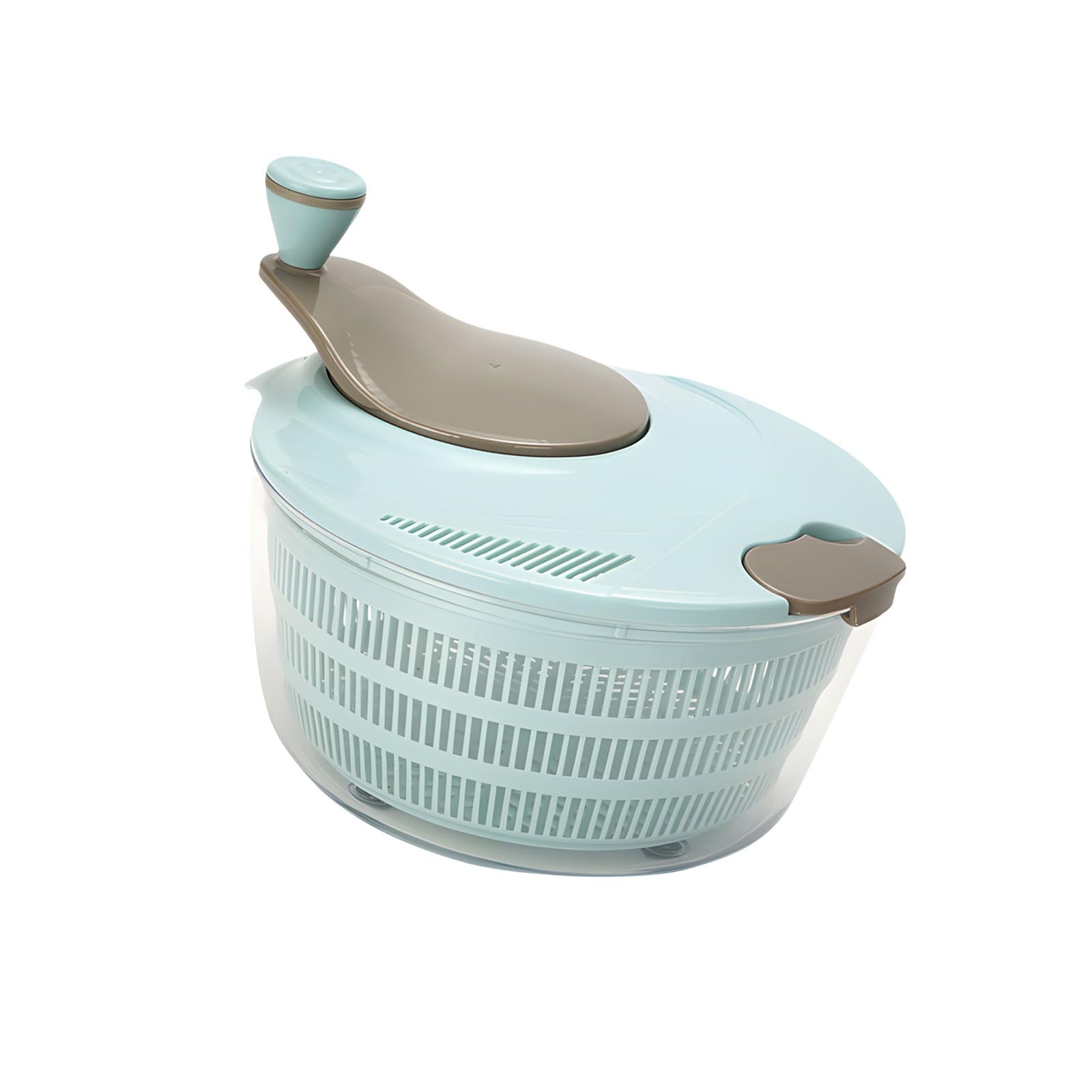 Shurhome Salad Spinner with Clear Serving Bowl Fruit Vegetable Washer Lettuce Dryer for Food Washing 25cm Manual