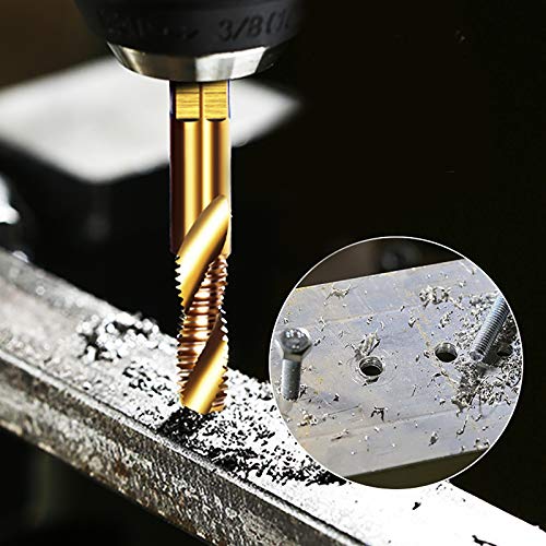 image for DKIBBITH 6 Packs Titanium Combination Drill & Taps Bit Set SAE 6-32nc 