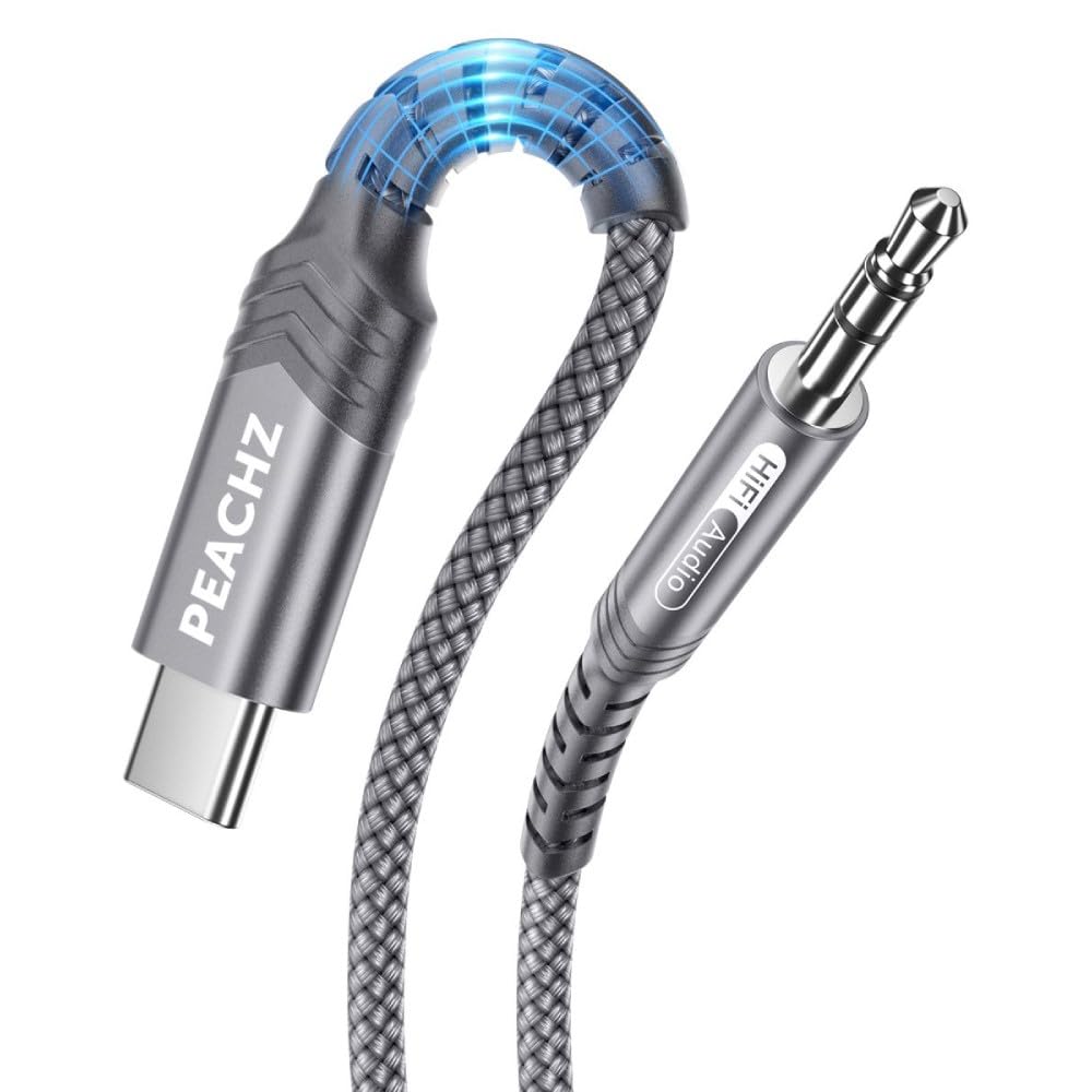 Peachz USB-C to 3.5 mm AUX Audio Cable – Type-C to Headphone Jack