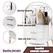 Hrnytdek Makeup Organizer and Storage Skin Care Organizer for Vanity Large Cosmetics Skincare Oranizers with Lid and Drawers Display Cases for Countertop