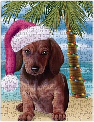 Christmas Summertime Beach Dachshund Dog Jigsaw Puzzle for Adults - Animal Printed Interlocking Puzzle Game Artwork - Gift for Dog Lover's -1000 Pcs 29.5"x19.7", PZLE63316