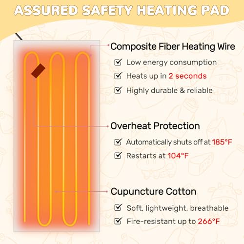 Image of Cow Heating Pad for Period Cramps Menstrual Pain Relief, Portable Electric Heat Pads USB Powered, Cute Stuff Cow Plush Heated Stuffed Animals Gift, Gifts for Women Teen Girls Birthday Christmas Easter