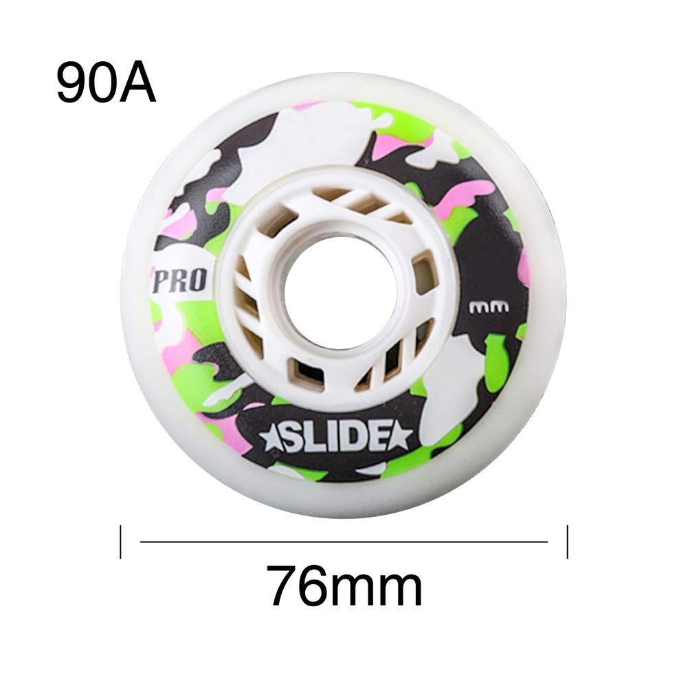 Ruote di ricambio per pattini in linea Ruote Inline Roller Hockey Shooter 8 Pack Ruote di ricambio Ruote freno mimetiche 72mm/76mm/80mm