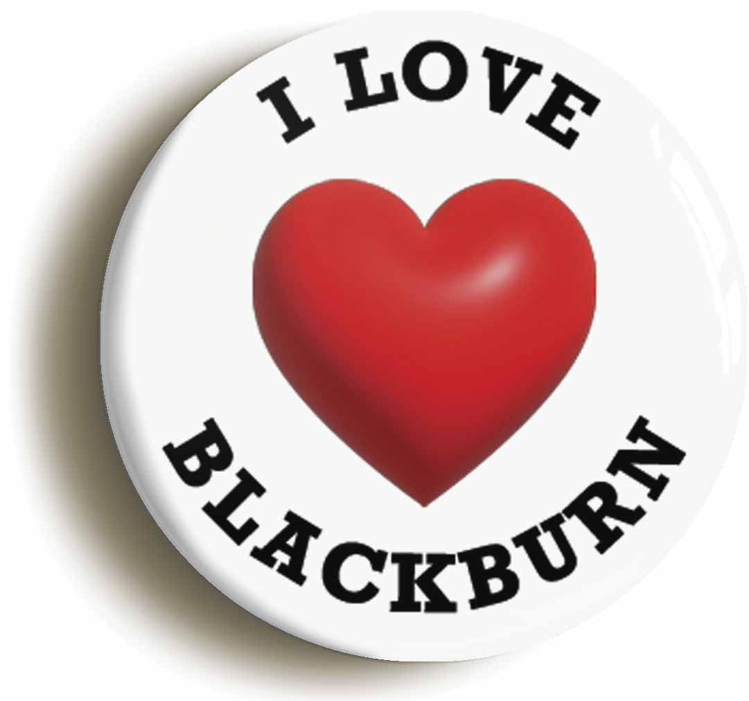 I Heart Love Blackburn Location Fridge Magnet (Circular 2inch / 50mm Diameter)