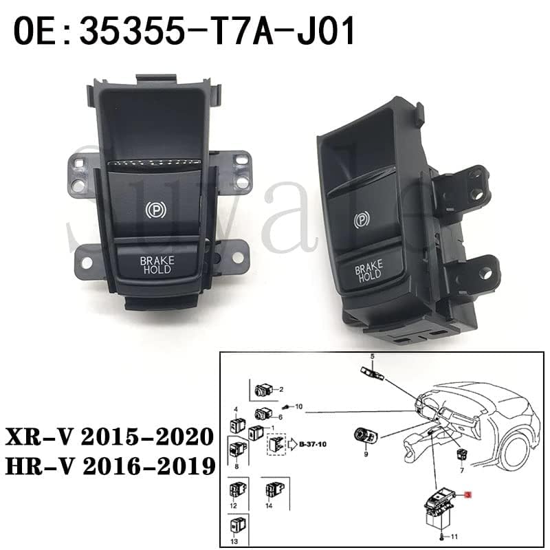 35355-T7A-J01 Interruttore automatico elettronico del freno a mano pulsante del freno di stazionamento Auto per Honda XR-V 2015-2020 HRV XRV Interruttore freno elettrico