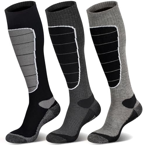 Hylaea Merino Wool Ski Socks, Cold Weather Socks for Snowboarding, Snow, Winter, Thermal Knee-high Warm Socks, Hunting