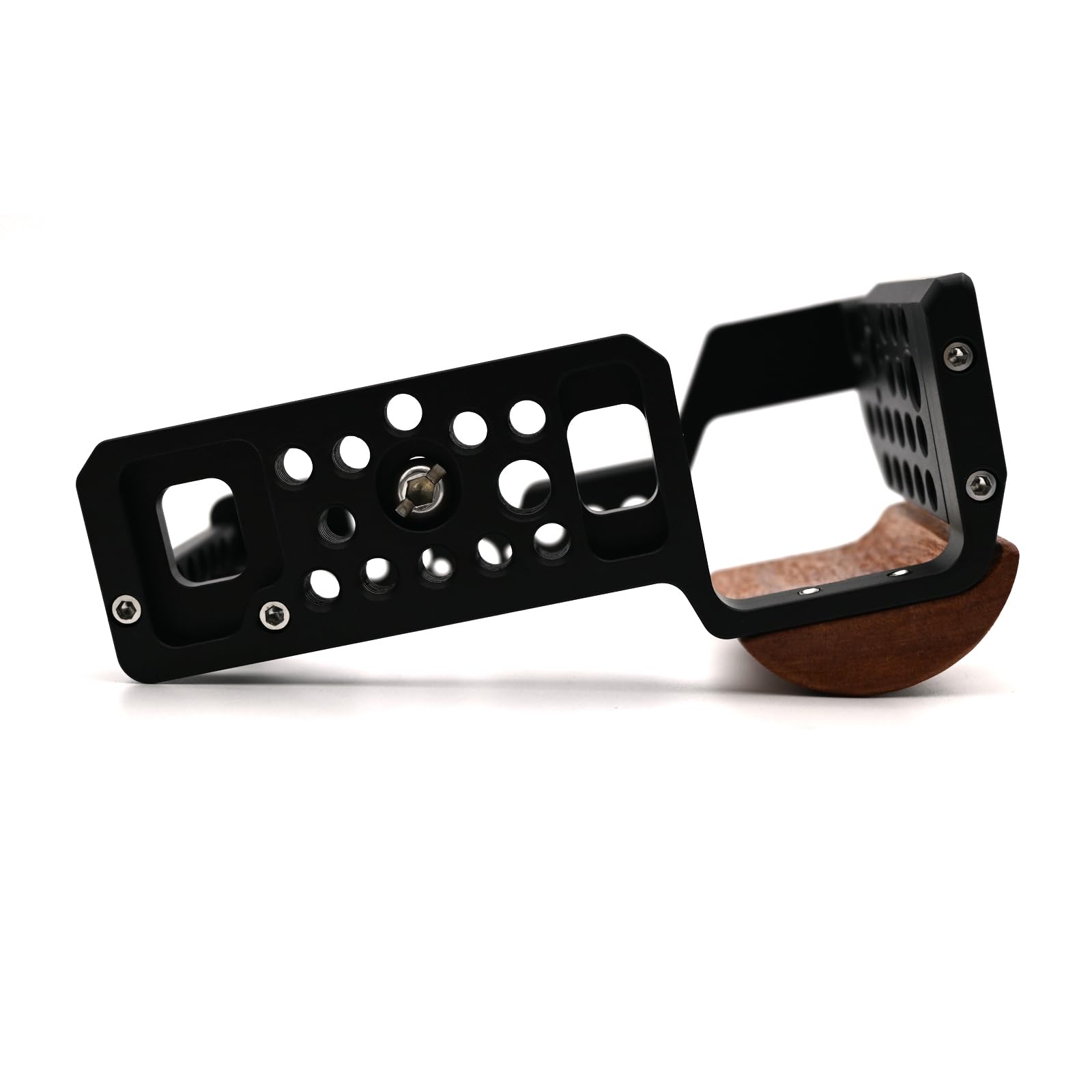 Gabbia per fotocamera con manico in legno, compatibile con la fotocamera Sony Alpha A6400 A6300 A6000 A6100 con fulmini, fori di posizionamento della maniglia, più fori per viti da 1/4" 3/8"