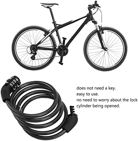 Rosvola Chain Lock, Combination Lock Durable Steel Cable Anti-Theft for Mountain Bikes