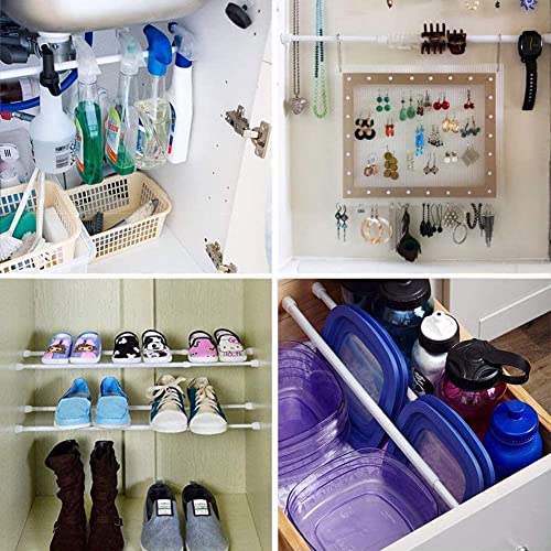 3 pezzi Bastoni di tensionamento per tende Estensibili Asta di tensionamento per tende, armadi, guardaroba, allungabile da 42 a 70 cm, senza forare e senza colla - Image 6